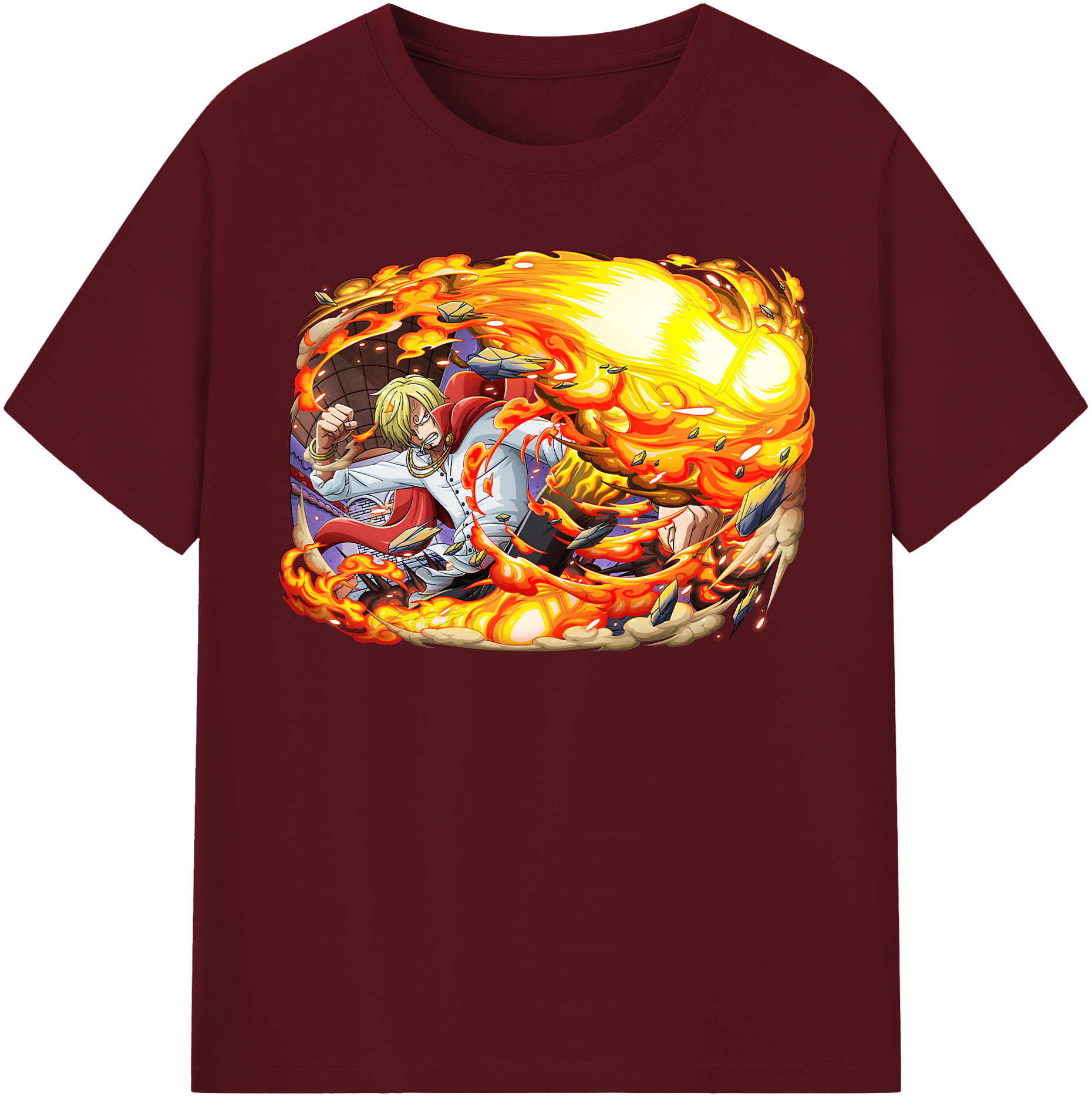 ワンピース サンジ ONE PIECE Sanji 綿100％半袖Tシャツ（フロントプリント）